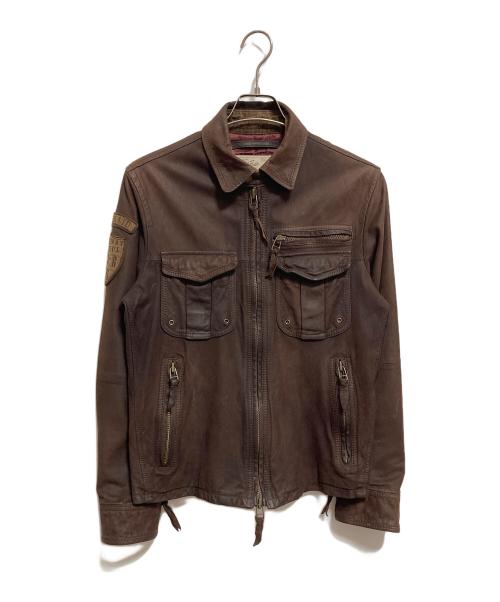 AVIREX（アヴィレックス）AVIREX (アヴィレックス) ポリスマンレザージャケット ブラウン サイズ:Mの古着・服飾アイテム