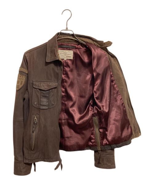 AVIREX（アヴィレックス）AVIREX (アヴィレックス) ポリスマンレザージャケット ブラウン サイズ:Mの古着・服飾アイテム