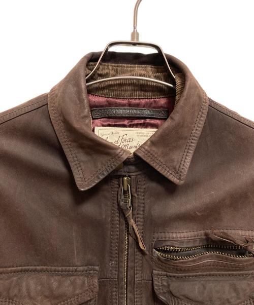 AVIREX（アヴィレックス）AVIREX (アヴィレックス) ポリスマンレザージャケット ブラウン サイズ:Mの古着・服飾アイテム