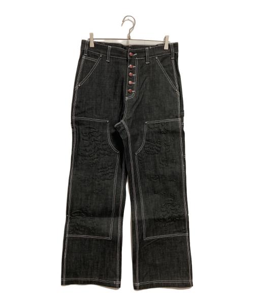 HAS2SONS（ハズツーソンズ）HAS2SONS (ハズツーソンズ) デニムペインターパンツ グレー サイズ:M 未使用品の古着・服飾アイテム