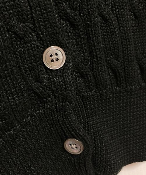 RALPH LAUREN（ラルフローレン）RALPH LAUREN (ラルフローレン) ケーブルニット半袖カーディガン ブラック サイズ:Mの古着・服飾アイテム