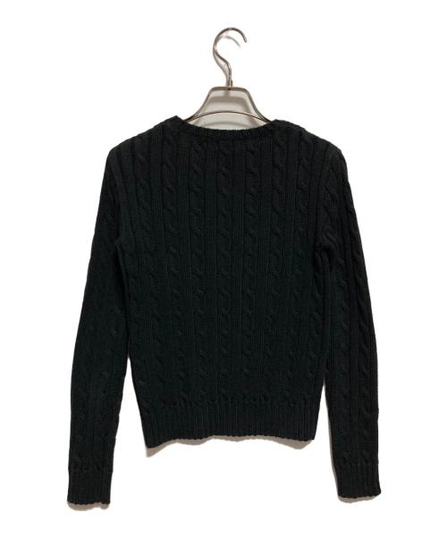 RALPH LAUREN（ラルフローレン）RALPH LAUREN (ラルフローレン) ケーブルVニット ブラック サイズ:Mの古着・服飾アイテム