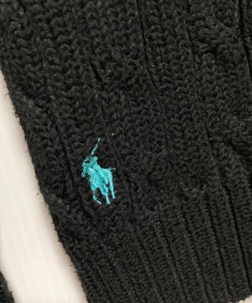 RALPH LAUREN（ラルフローレン）RALPH LAUREN (ラルフローレン) ケーブルVニット ブラック サイズ:Mの古着・服飾アイテム