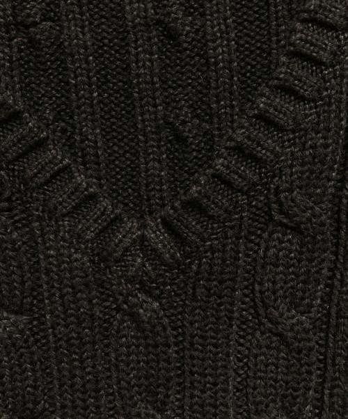 RALPH LAUREN（ラルフローレン）RALPH LAUREN (ラルフローレン) ケーブルVニット ブラック サイズ:Mの古着・服飾アイテム