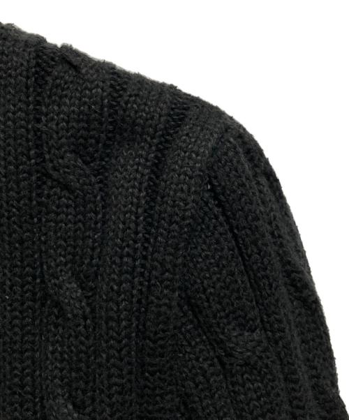 RALPH LAUREN（ラルフローレン）RALPH LAUREN (ラルフローレン) ケーブルVニット ブラック サイズ:Mの古着・服飾アイテム
