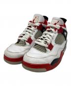 NIKEナイキ）の古着「Air Jordan 4 Retro OG "Fire Red"」｜ホワイト×レッド