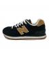 NEW BALANCE (ニューバランス) ローカットスニーカー ブラック×ベージュ サイズ:5：5000円