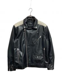 ZARA（ザラ）の古着「ダブルライダースジャケット」｜ブラック