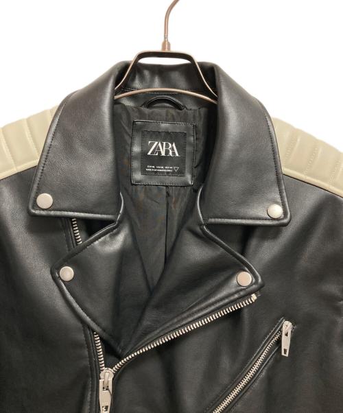 ZARA（ザラ）ZARA (ザラ) ダブルライダースジャケット ブラック サイズ:XLの古着・服飾アイテム
