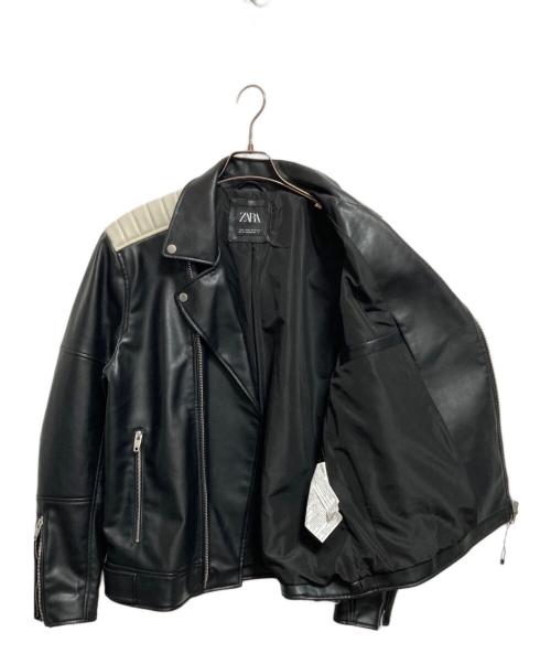 ZARA（ザラ）ZARA (ザラ) ダブルライダースジャケット ブラック サイズ:XLの古着・服飾アイテム