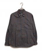 green label relaxing×THOMAS MASONグリーンレーベルリラクシング×トーマスメイソン）の古着「ジャストルーズ レギュラーカラー シャツ」｜ブラウン×グリーン