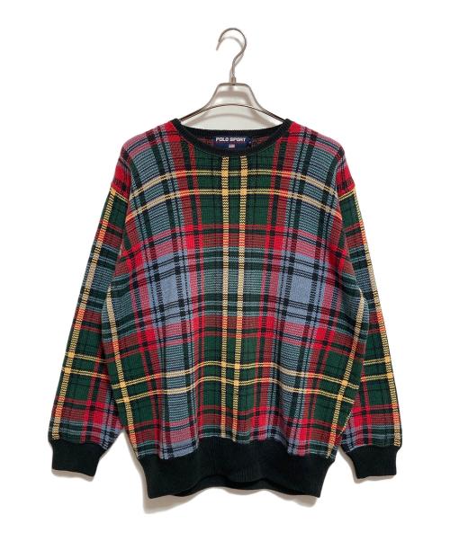 POLO SPORT（ポロスポーツ）POLO SPORT (ポロスポーツ) タータンチェックコットンニット マルチカラー サイズ:Lの古着・服飾アイテム