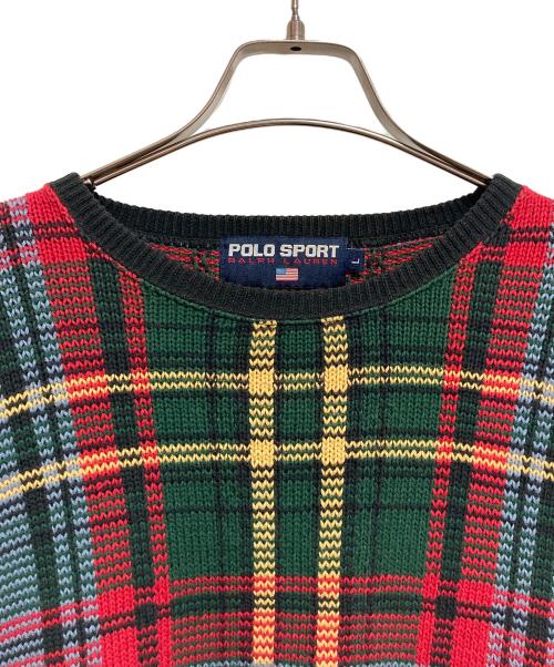 POLO SPORT（ポロスポーツ）POLO SPORT (ポロスポーツ) タータンチェックコットンニット マルチカラー サイズ:Lの古着・服飾アイテム