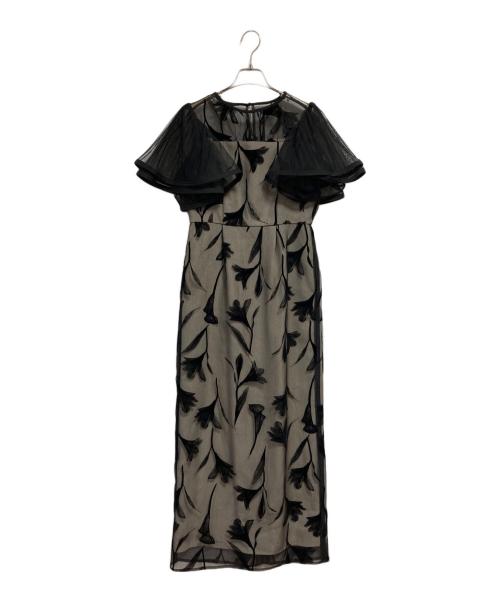 LE'RURE（リルアー）LE'RURE (リルアー) サーキュラー スリーブ フラワー ドレス ワンピース ブラック サイズ:M/LONGの古着・服飾アイテム