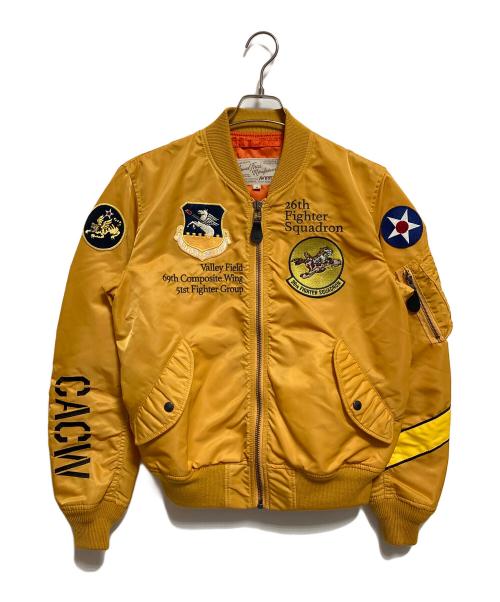 AVIREX（アヴィレックス）AVIREX (アヴィレックス) TIGER&MUSTANG MA-1 イエロー サイズ:Mの古着・服飾アイテム