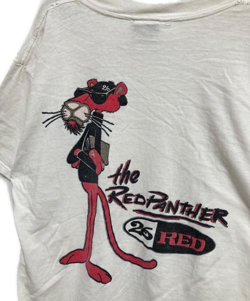 26RED（26レッド）26RED (26レッド) 90’ｓレッドパンサープリントTシャツ ホワイト サイズ:Lの古着・服飾アイテム