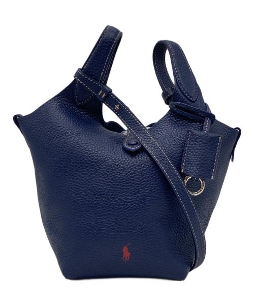 POLO RALPH LAUREN（ポロ・ラルフローレン）POLO RALPH LAUREN (ポロ・ラルフローレン) Polo Play レザー スモール トート & クロスボディ ネイビーの古着・服飾アイテム