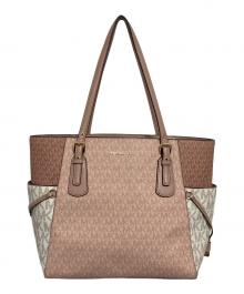 MICHAEL KORS（マイケルコース）の古着「VOYAGER PVC EW シグネチャー トートバッグ」｜ピンク