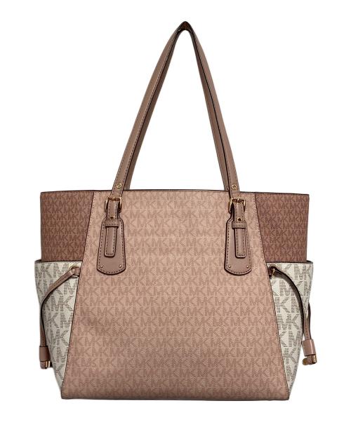 MICHAEL KORS（マイケルコース）MICHAEL KORS (マイケルコース) VOYAGER PVC EW シグネチャー トートバッグ ピンクの古着・服飾アイテム