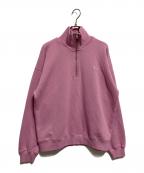 maison kitsuneメゾンキツネ）の古着「ハーフジップスウェット」｜ピンク