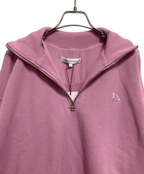 maison kitsune（メゾンキツネ）MAISON KITSUNE (メゾンキツネ) ハーフジップスウェット ピンク サイズ:L 未使用品の古着・服飾アイテム