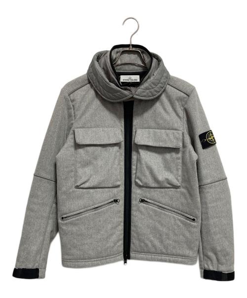 STONE ISLAND（ストーンアイランド）STONE ISLAND (ストーンアイランド) Wool Hooded Jacket グレー サイズ:Sの古着・服飾アイテム