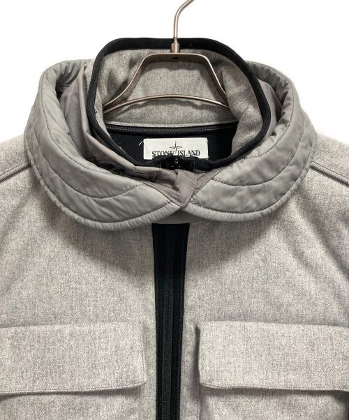 STONE ISLAND（ストーンアイランド）STONE ISLAND (ストーンアイランド) Wool Hooded Jacket グレー サイズ:Sの古着・服飾アイテム