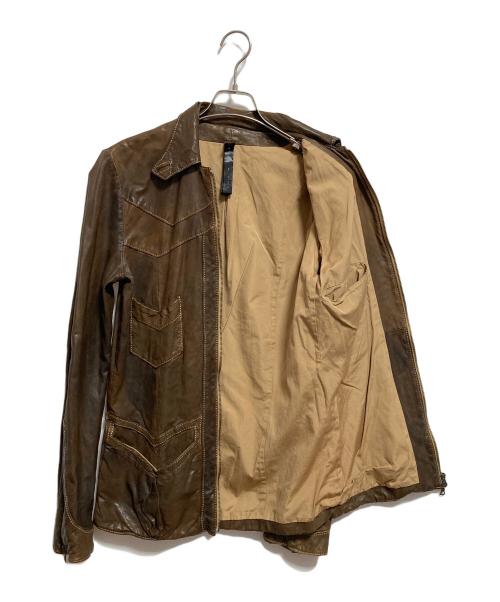 wjk（ダブルジェイケー）wjk (ダブルジェイケー) ラムレザージャケット ブラウン サイズ:Mの古着・服飾アイテム