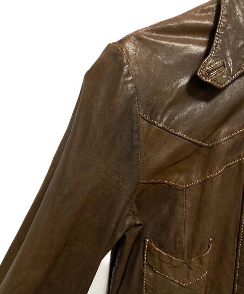 wjk（ダブルジェイケー）wjk (ダブルジェイケー) ラムレザージャケット ブラウン サイズ:Mの古着・服飾アイテム