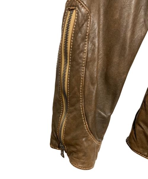 wjk（ダブルジェイケー）wjk (ダブルジェイケー) ラムレザージャケット ブラウン サイズ:Mの古着・服飾アイテム