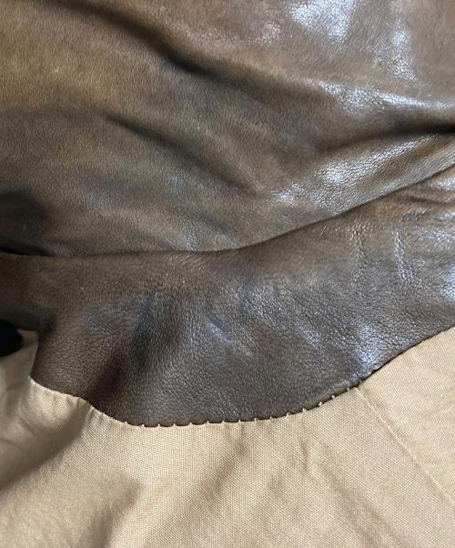 wjk（ダブルジェイケー）wjk (ダブルジェイケー) ラムレザージャケット ブラウン サイズ:Mの古着・服飾アイテム