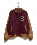 X-LARGEエクストララージ）の古着「OG VARSITY JACKET」｜ボルドー×ブラウン