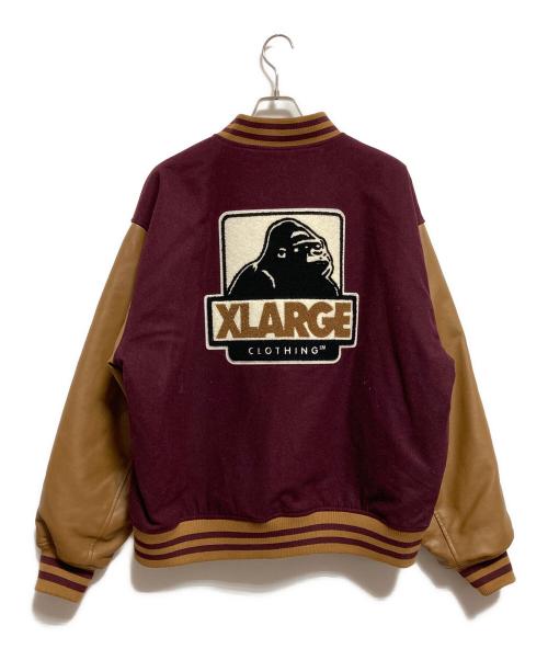 X-LARGE（エクストララージ）X-LARGE (エクストララージ) OG VARSITY JACKET ボルドー×ブラウン サイズ:XLの古着・服飾アイテム