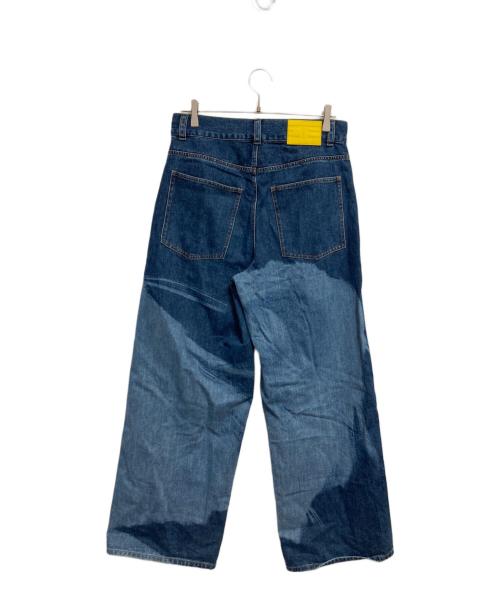 BEEDEN（ビーデン）BEEDEN (ビーデン) FACE PRINT WIDE STRAIGHT PANTS インディゴ サイズ:Mの古着・服飾アイテム