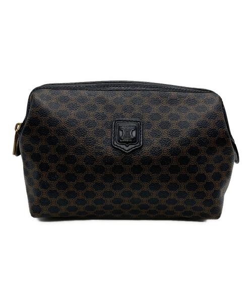 CELINE（セリーヌ）CELINE (セリーヌ) マダカム コスメポーチ ブラウン×ブラックの古着・服飾アイテム
