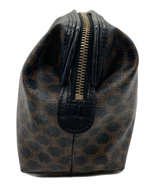CELINE（セリーヌ）CELINE (セリーヌ) マダカム コスメポーチ ブラウン×ブラックの古着・服飾アイテム