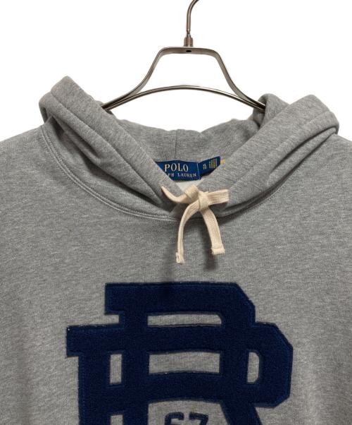 POLO RALPH LAUREN（ポロ・ラルフローレン）POLO RALPH LAUREN (ポロ・ラルフローレン) ロゴワッペンプルオーバーパーカー グレー サイズ:XLの古着・服飾アイテム