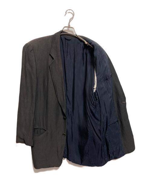 GIORGIO ARMANI（ジョルジオアルマーニ）GIORGIO ARMANI (ジョルジオアルマーニ) リネンレーヨン2Bテーラードジャケット ブラウン サイズ:48の古着・服飾アイテム