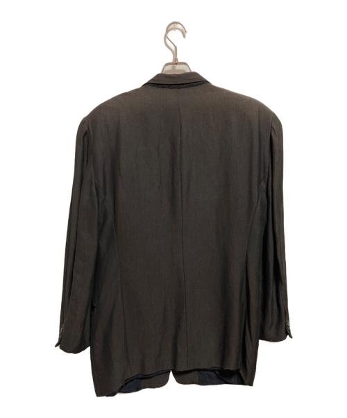 GIORGIO ARMANI（ジョルジオアルマーニ）GIORGIO ARMANI (ジョルジオアルマーニ) リネンレーヨン2Bテーラードジャケット ブラウン サイズ:48の古着・服飾アイテム