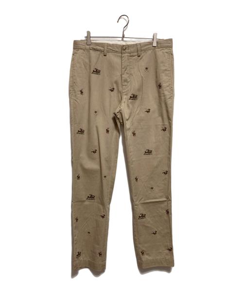 POLO RALPH LAUREN（ポロ・ラルフローレン）POLO RALPH LAUREN (ポロ・ラルフローレン) STRAIGHT FIT 刺繍チノ ベージュ サイズ:W34×L32の古着・服飾アイテム