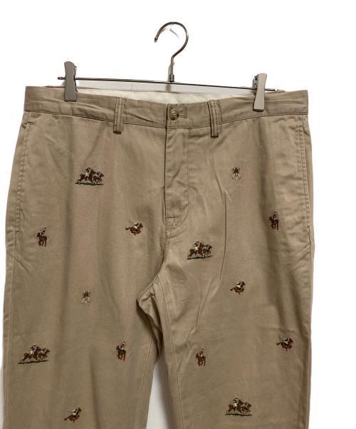 POLO RALPH LAUREN（ポロ・ラルフローレン）POLO RALPH LAUREN (ポロ・ラルフローレン) STRAIGHT FIT 刺繍チノ ベージュ サイズ:W34×L32の古着・服飾アイテム