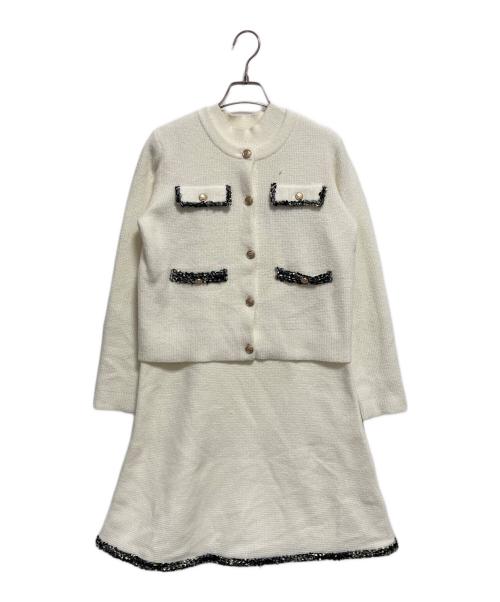 CELFORD（セルフォード）CELFORD (セルフォード) トリムミニニットワンピースセット ホワイト サイズ:S（36）の古着・服飾アイテム