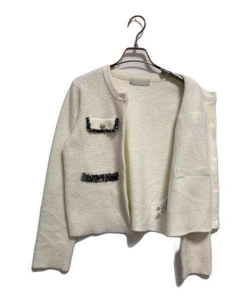 CELFORD（セルフォード）CELFORD (セルフォード) トリムミニニットワンピースセット ホワイト サイズ:S（36）の古着・服飾アイテム