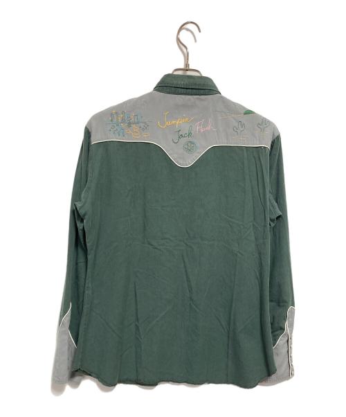 WACKO MARIA（ワコマリア）WACKO MARIA (ワコマリア) チェーンステッチウエスタンシャツ グリーン サイズ:Lの古着・服飾アイテム
