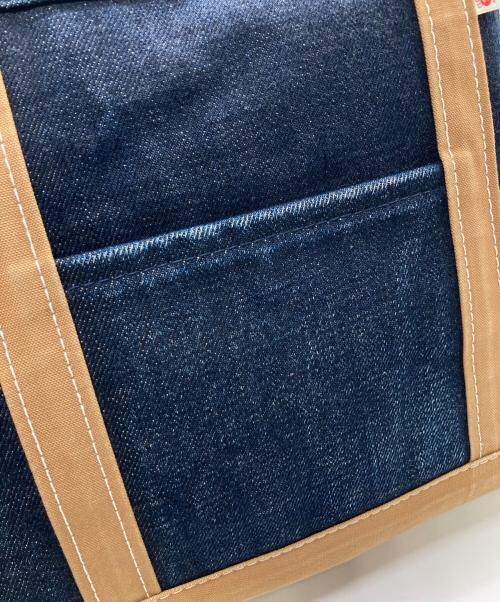 Ues（ウエス）Ues (ウエス) デニムトートバッグ インディゴ×ベージュの古着・服飾アイテム