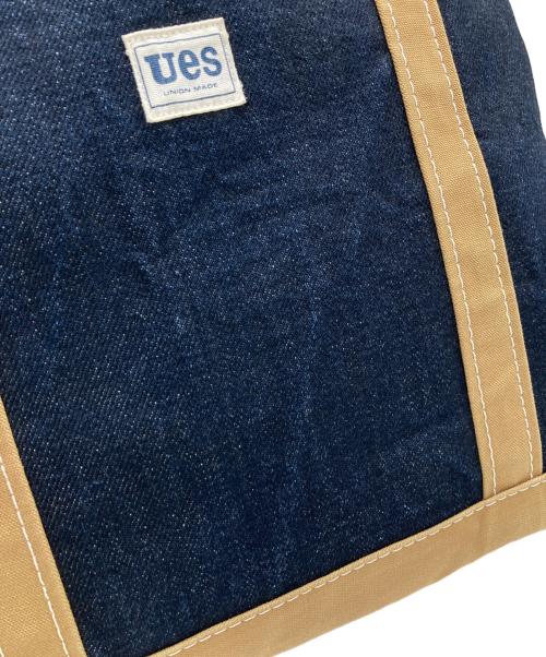 Ues（ウエス）Ues (ウエス) デニムトートバッグ インディゴ×ベージュの古着・服飾アイテム