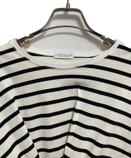journal standard L'essage（ジャーナルスタンダード レサージュ）journal standard L'essage (ジャーナルスタンダード レサージュ) ツイストプルオーバー ホワイト×ブラック サイズ:不明の古着・服飾アイテム