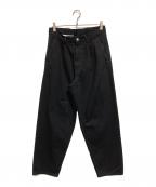 Graphpaperグラフペーパー）の古着「Selvage Denim Two Tuck Tapered Pants」｜ブラック