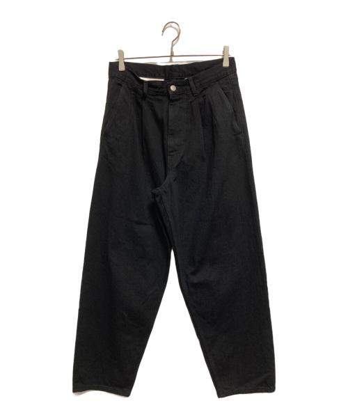 Graphpaper（グラフペーパー）Graphpaper (グラフペーパー) Selvage Denim Two Tuck Tapered Pants ブラック サイズ:1の古着・服飾アイテム
