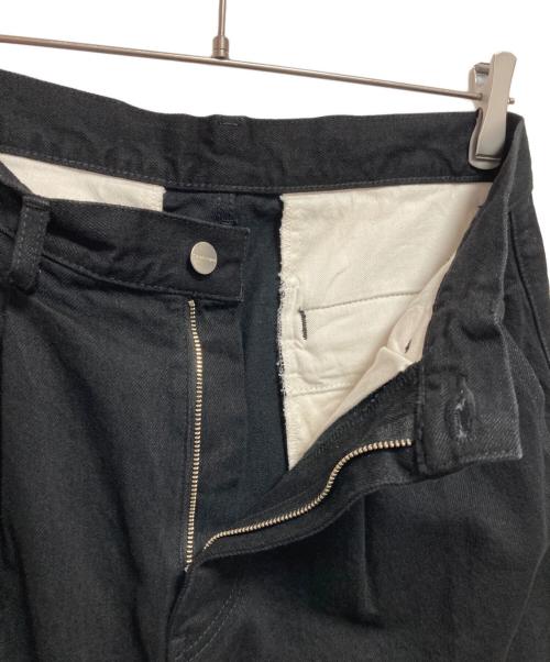 Graphpaper（グラフペーパー）Graphpaper (グラフペーパー) Selvage Denim Two Tuck Tapered Pants ブラック サイズ:1の古着・服飾アイテム